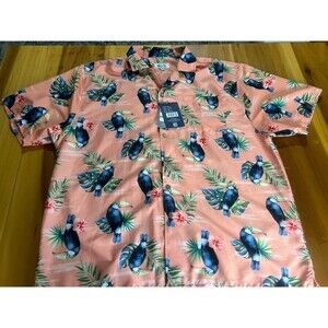 Uzzi Men’s Hawaiian Shirt. XXL. Button Up. Short Sleeve. Tropical. Toucan. NWT
